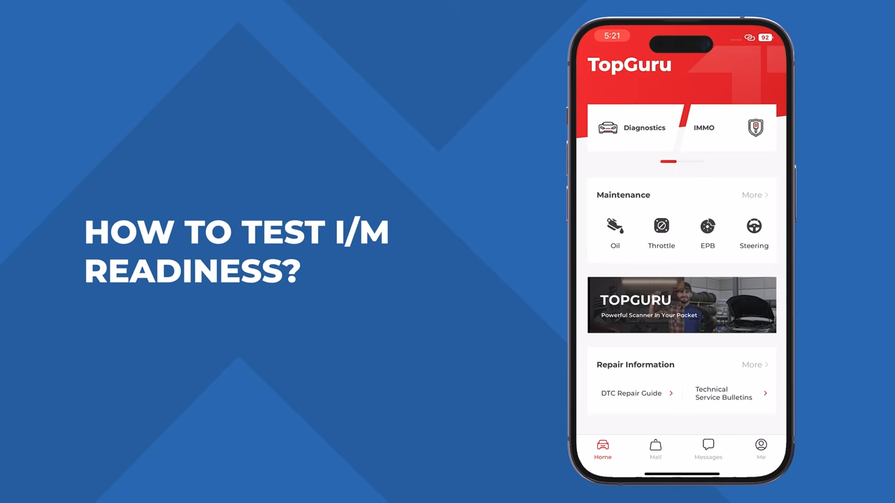 How to Test I/M Readiness? | TopScan User Guide